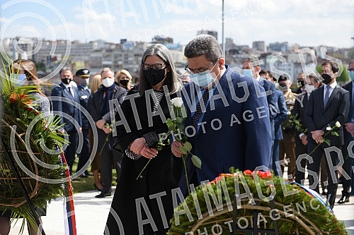 State wreath-laying ceremony and state and military honors to mark Holocaust Remembrance Day, genocide and other victims of World War II fascism at the Monument to the Victims of World War II Genocide within the former Nazi death camp complex, State wreath-laying ceremony and state and military honors to mark Holocaust Remembrance Day, genocide and other victims of World War II fascism at the Monument to the Victims of World War II Genocide within the former Nazi death camp complex,