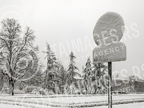 The snow covered the streets of Belgrade.Sneg je pokrio beogradske ulice