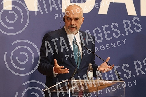 The President of the Republic of Serbia, Aleksandar Vucic, met at the Palace of Serbia with the Prime Minister of the Republic of Albania, Edi Rama, and the Deputy Prime Minister of Northern Macedonia in charge of European Affairs, Nikola Dimitrov, w