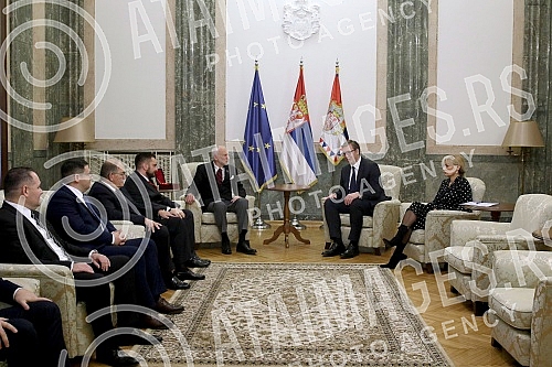 Representatives of the Sajkaska Development Center presented the President of Serbia, Aleksandar Vucic, with the Grand Cross of the leader George Stratimirovic, and this high recognition, named after the commander of the Serbian military forces durin