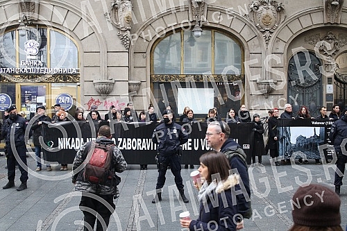 In Knez Mihailova Street, an action in black and silent 