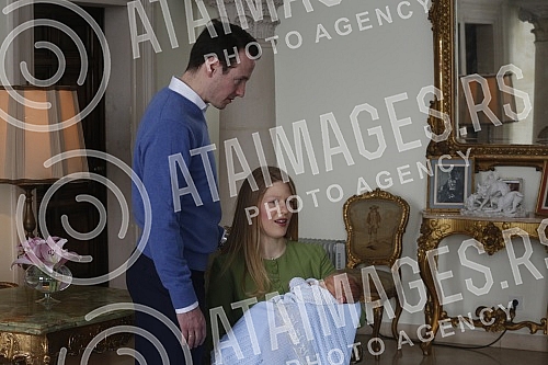 His Royal Highness Prince Philip Karadjordjevic and Danica Karadjordjevic with his son Stefan at the White Palace.Njegovo Kraljevsko Visocanstvo Princ Filip Karadjordjevic i Danica Karadjordjevic sa sinom Stefanom na Belom dvoru.