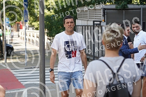 In front of the Supreme Court of Cassation, the press conference of the Democratic Party of Serbia regarding the decision of the Court of Appeal in the case in which the vice-president of that party, Uros Jankovic, was convicted of embezzlement with 