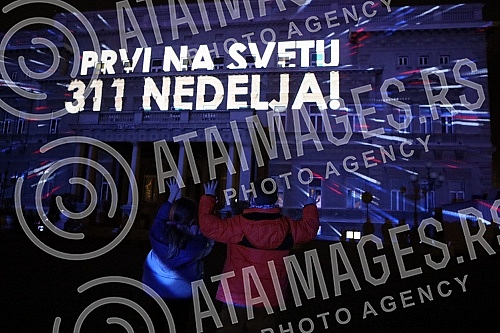 As of today, March 8, Novak Djokovic is officially the best tennis player in the world of all time, and in honor of that, a projection of footage with his best moves in his career so far will be shown on the facade of the Belgrade City Assembly build As of today, March 8, Novak Djokovic is officially the best tennis player in the world of all time, and in honor of that, a projection of footage with his best moves in his career so far will be shown on the facade of the Belgrade City Assembly build