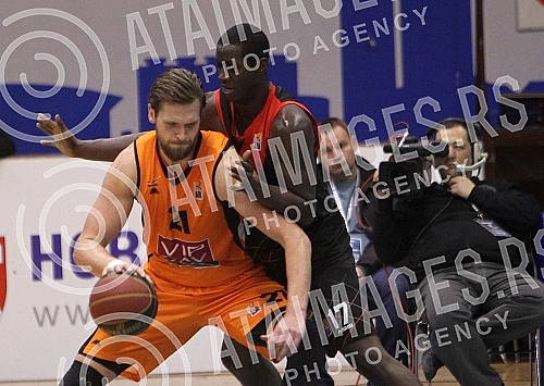 Match of the 10 rounds of the ABA League 2 played in the Ranko Zeravica hall between KK Dynamic and KK Zrinjski (Mostar).Utakmica 10 kola ABA lige 2 odigrana u hali Ranko Zeravica izmedju KK Dynamic i KK Zrinjski (Mostar). 