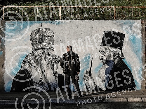 On the wall in Mirijevski venac Street, a mural appeared, the work of the young artist Matija Popovic, with the characters of the recently deceased Metropolitan of Montenegro and the Littoral Amfilohije and Patriarch Pavle, who left us 11 years ago.