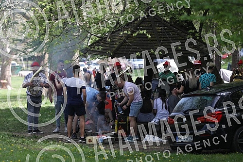 Citizens celebrate May 1, International Labor Day, on Kostunajka, and there are also trumpeters.Gradjani proslavljaju 1. maj, medjunarodni dana rada, na Kostunajku, a tu su i trubaci.