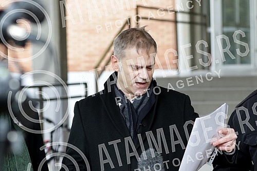 In front of the Third basic prosecutor's office, a press conference was held by the deputy president of the Party of freedom and justice, Borko Stefanovic, on the topic 