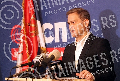 Deputy Chairman of the Freedom and Justice Party Borko Stefanovic at a press conference on the Kokez case.Zamenik predsednika Stranke slobode i pravde Borko Stefanovic na konfereciji za stampu o slucaju 