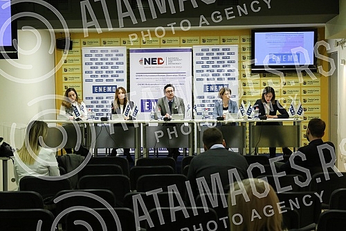 The ENEMO International Mission to Observe the Presidential and Early Parliamentary Elections in Serbia held a press conference at the Media Center.Konferencija za medije Medjunarodne misije za posmatranje predsednickih i prevremenih parlamentarnih