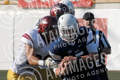 Final four Belgrade Europe Champions League odrzan na stadionu Vozdovac (TC Stadion) u Beograd. Prva polufinalna utakmica izmedju SBB Vukovi (Belgrade/Serbia) i London Blitz (Great Britain).