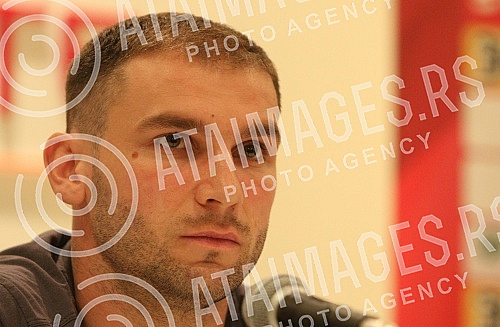 Konferencija za medije Radovana Curcica - selektora nacioalnog A tima odran u Tirani u hotelu Rogner pred utakmicu sa nacionalnim timom Albanije. 