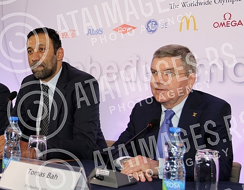 Poseta Tomasa Baha (Thomas Bach) predsednika Medjunarodnog Olimpijskog komiteta (International Olympic Committe) Beogradu. Konferencija odrzana u Crowne Plaza.