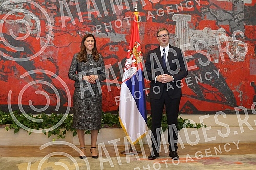 The President of the Republic of Serbia, Aleksandar Vucic, received letters of credence from the new Ambassador of the Kingdom of Sweden, Annika Ben David.Predsednik Republike Srbije Aleksandar Vucic primio je akreditivna pisma nove ambasadorke Kra