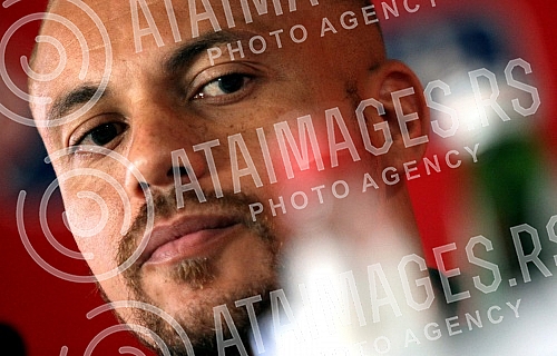 Press conference of Wes Brown in Belgrade.Pres konferencija Ves Brauna, bivseg fudbalera Mancester junajteda.