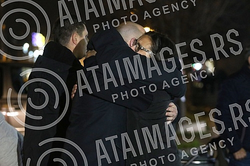 Parents, family and friends of little Despot Mrdjic, who was killed in Prvomajska Street in Zemun on November 24, 2020, when his leg was stuck in the door when getting off the bus, gathered tonight, on the anniversary of his death, and blocked traffi