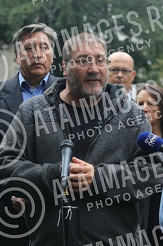 Press conference of the Vice President of the Party of Freedom and Justice Dejan Bulatovic on the occasion of lower and lower prices of cattle, and higher and higher prices of meat in shops.Konferencija za medije potpredsednika Stranke slobode i pr