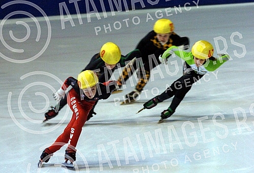 Serbian Championships in speed skating held in Pionir Ice Hall - Detail from speed skating race at the younger categories Open Championship of Serbia in the discipline short path - Short track.
Otvoreno prvenstvo Srbije u brzom klizanju odrzano u Led Serbian Championships in speed skating held in Pionir Ice Hall - Detail from speed skating race at the younger categories Open Championship of Serbia in the discipline short path - Short track.
Otvoreno prvenstvo Srbije u brzom klizanju odrzano u Led