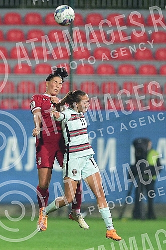 The women's A national team is playing a qualifying match for the 2023 World Cup against Portugal on field number 1 of the FSS Sports Center in Stara Pazova.Zenska A reprezentacije igra mec kvalifikacija za Svetsko prvenstvo 2023 protiv Portugalije