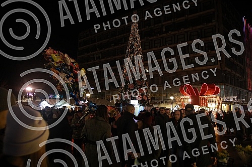 Atmosphere in the center of Belgrade on New Year's Eve.Atmosfera u centru Beograda uoci Nove godine.
