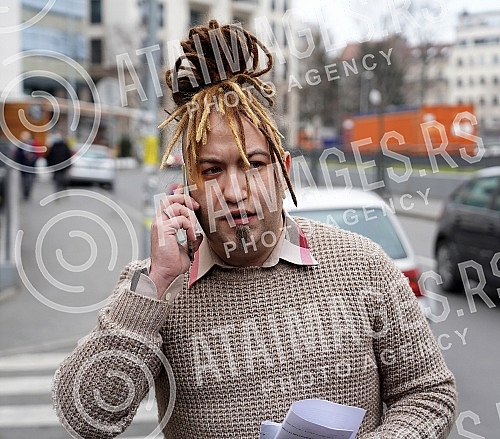 Stefan Djuric Rasta is leaving the court after reaching an agreement in the First Basic Court in Belgrade on admitting guilt for illegal possession of drugs, which he concluded with the Belgrade Higher Public Prosecutor's Office, and was sentenced to