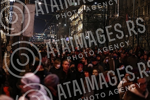 In front of the Presidency, a protest is being held against the excavation of lithium and pine on the territory of the whole of Serbia, under the name 