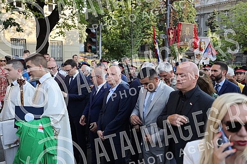 Today, the City of Belgrade celebrates its glory, the Ascension of the Lord - Savior's Day, and on that occasion, this year the Savior's Day liturgy passed through the central city streets and reached the plateau in front of the Temple of St. Sava, w