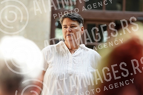 Press conference on the occasion of the opening of the summer theater stage THEATER (which will be located in the yard of the Captain Misina building - Rectorate of the University of Belgrade). Konferencija za medije povodom otvaranja letnje pozori