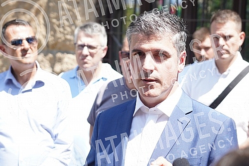 In front of the Supreme Court of Cassation, the press conference of the Democratic Party of Serbia regarding the decision of the Court of Appeal in the case in which the vice-president of that party, Uros Jankovic, was convicted of embezzlement with 