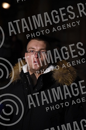 Support meeting for Serbs and the Serbian Orthodox Church in Montenegro in front of the Church of St. Mark  organized by the Student Club of the Faculty of Law in Belgrade.Skup podrske Srbima i SPC u Crnoj Gori ispred crkve Svetog Marka u organizaci