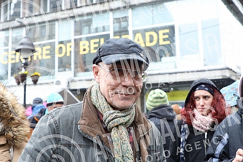 A gathering of non-governmental organizations against the Russian invasion of Ukraine began in Knez Mihailova Street in downtown Belgrade, in front of the Cultural Center.Skup nevladinih organizacija protiv ruske invazije na Ukrajinu, poceo je u Kn