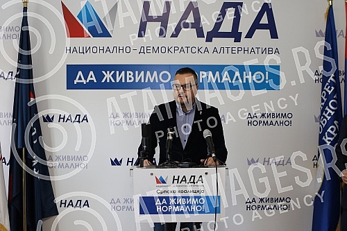 A press conference of the NADA coalition was held in the premises of the Movement for the Renewal of the Kingdom of Serbia on the topic 