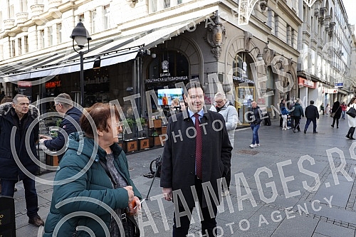 In Knez Mihailova Street, near the Russian Tsar restaurant, a press conference was held by the president of the movement 