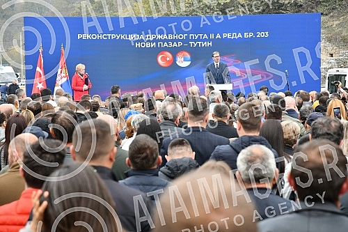 Serbian President Aleksandar Vucic attended the opening ceremony of the reconstructed road Novi Pazar - Tutin.Predsednik Srbije Aleksandar Vucic prisustvovao je ceremonije otvaranja rekonstruisanog puta Novi Pazar - Tutin.