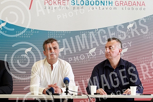 A press conference on the Lustration Law was held in the premises of the Free Citizens' Movement.U prostorijama Pokreta slobodnih gradjana odrzana konferencija za novinare o Zakonu o lustraciji. 