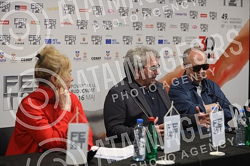 Press conference at the 49th Fest, where Slobodan Ivetic, director