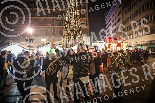 Atmosphere in the center of Belgrade on New Year's Eve.Atmosfera u centru Beograda uoci Nove godine.