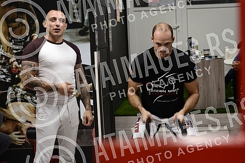 Training and sparring Igor Rakocevic - Vice President of the Basketball Federation of Serbia and Dusan Dzakic.Sparing i trening Igora Rakocevica - potpredsednik Kosarkaskog saveza Srbije i Dusana Dzakica.