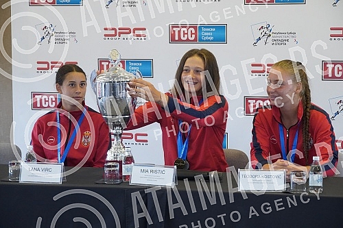 Press conference on the occasion of the great success of the Serbian women's national team in the under-16 competition at the European Team Championship, where they won a silver medal, as well as the success of Mia Ristic, who won the gold medal (und