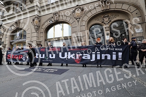 Women in Black organized a protest in Knez Mihailova Street in black and silent 
