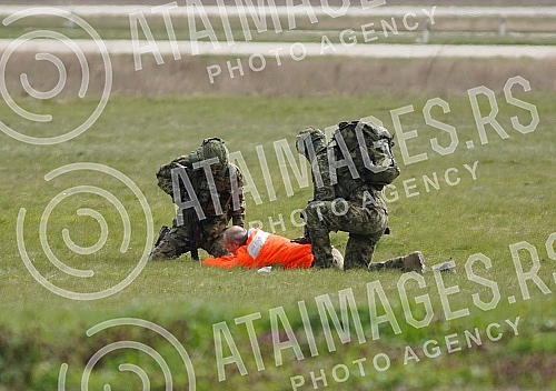 The President of the Republic of Serbia Aleksandar Vucic and His Highness Sheikh Nasser bin Hamad bin Isa Al Khalifa attended a demonstration of weapons, military equipment and capabilities of the units of the Serbian Army at the Military Airport 