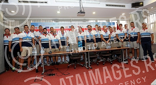 Arrival of the Serbian water polo team at the airport