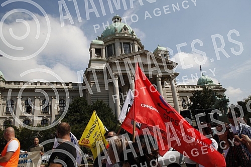 A protest of the Union of Education Workers of Serbia called 