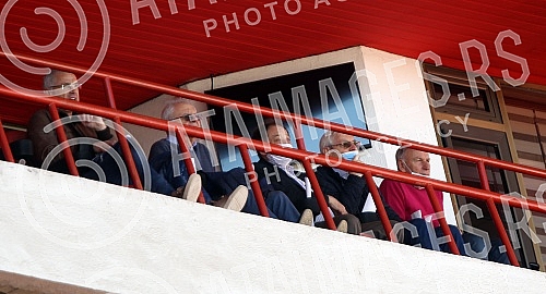Training match between FC Red Star and FC Graficr played at the Rajko Mitic stadium. Trening utakmica FK Crvena zvezda i FK Graficar odigrana na stadionu Rajko Mitic.