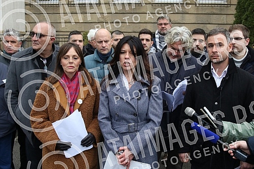 A press conference was held in front of the Special Department for Organized Crime and Corruption of the High Court The People's Party and the Free Serbia Movement on the occasion of filing criminal charges against the Prime Minister of Serbia Ana Br