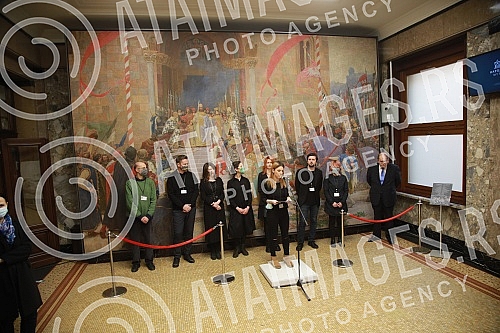 On the occasion of marking the Statehood Day of the Republic of Serbia, the National Museum, after extensive conservation and restoration works, today solemnly presented the monumental work of Paje Jovanovic, Coronation of Emperor Dusan, also known a