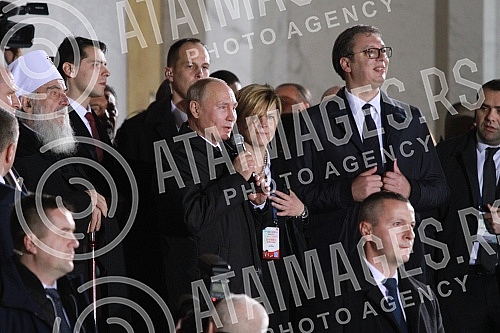 Arrival of Vladimir Vladimirovich Putin (Vladimir Putin) to Serbia. In front of Temple St. Sava.Dolazak Vladimir Putina u Srbiju. Ispred Hrama Svetog Save.