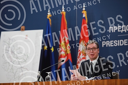 The President of the Republic of Serbia, Aleksandar Vucic, addressed the public at the Palace of Serbia on the occasion of the current protests and the Rio Tinto company, as well as the Law on Expropriation and the Law on Referendum and People's Init