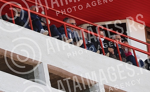 Training match between FC Red Star and FC Graficr played at the Rajko Mitic stadium. Trening utakmica FK Crvena zvezda i FK Graficar odigrana na stadionu Rajko Mitic.