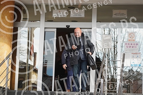 Departure of Predrag Koluvija and a lawyers from the Prosecutor's Office for Organized Crime, where a preparatory hearing was scheduled in the case of 